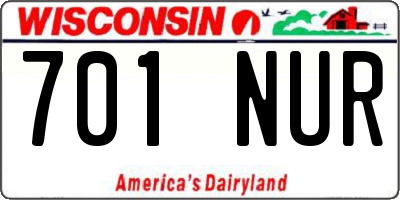 WI license plate 701NUR
