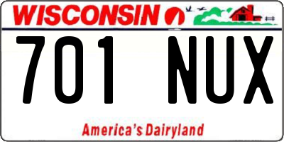 WI license plate 701NUX