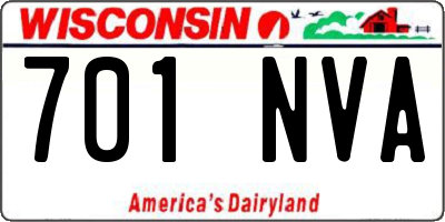WI license plate 701NVA