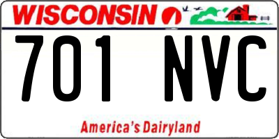 WI license plate 701NVC