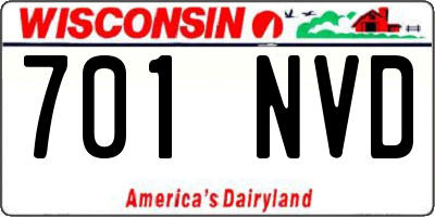 WI license plate 701NVD