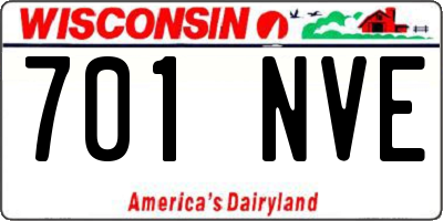 WI license plate 701NVE