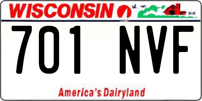 WI license plate 701NVF