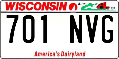 WI license plate 701NVG