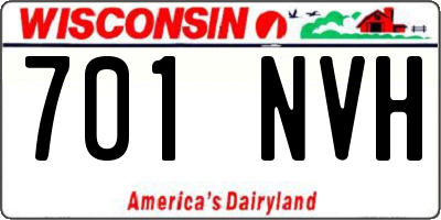 WI license plate 701NVH