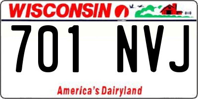 WI license plate 701NVJ