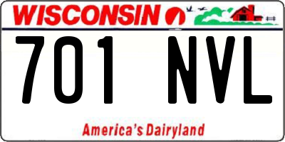 WI license plate 701NVL