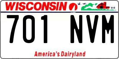 WI license plate 701NVM
