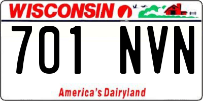 WI license plate 701NVN