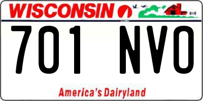 WI license plate 701NVO