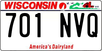 WI license plate 701NVQ