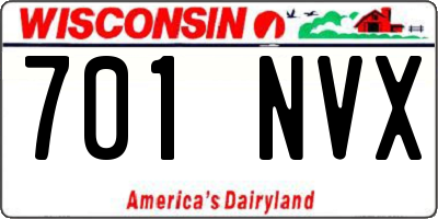 WI license plate 701NVX