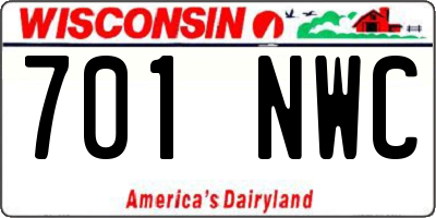 WI license plate 701NWC
