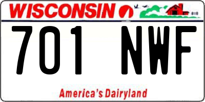 WI license plate 701NWF