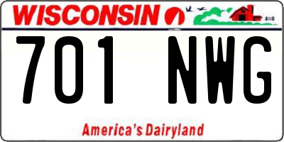 WI license plate 701NWG
