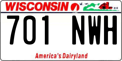 WI license plate 701NWH