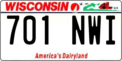 WI license plate 701NWI