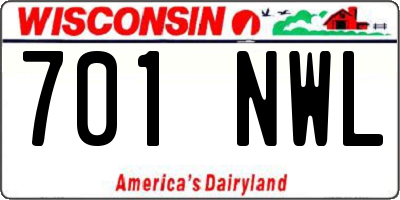 WI license plate 701NWL