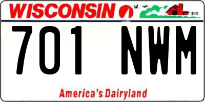 WI license plate 701NWM