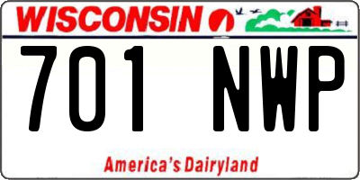 WI license plate 701NWP