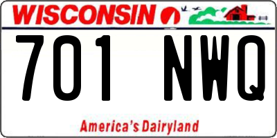 WI license plate 701NWQ