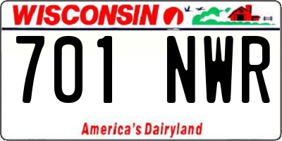 WI license plate 701NWR