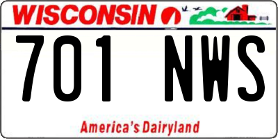 WI license plate 701NWS