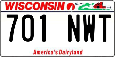 WI license plate 701NWT