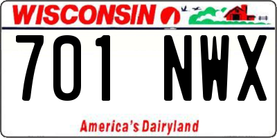 WI license plate 701NWX