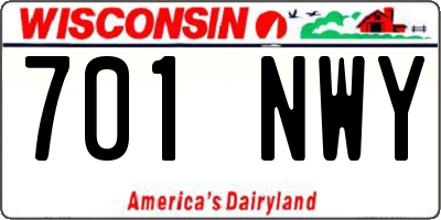 WI license plate 701NWY