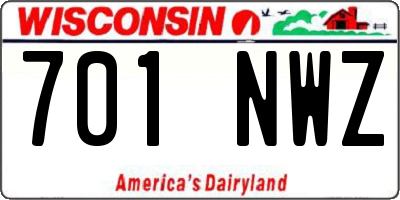 WI license plate 701NWZ