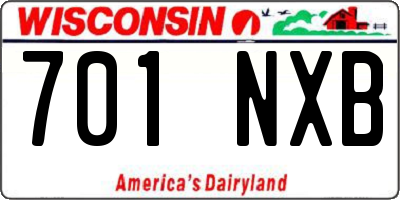 WI license plate 701NXB
