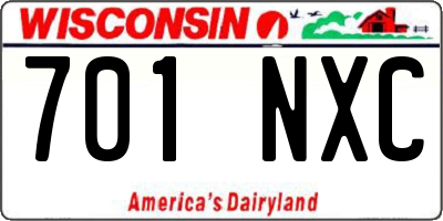 WI license plate 701NXC