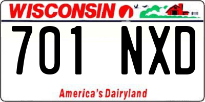 WI license plate 701NXD