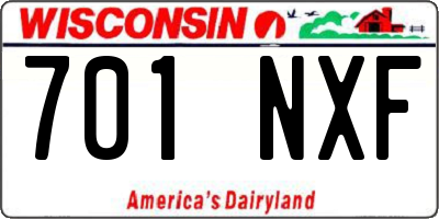 WI license plate 701NXF