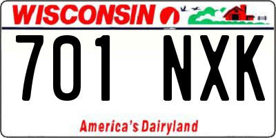 WI license plate 701NXK
