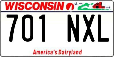 WI license plate 701NXL
