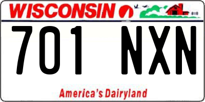 WI license plate 701NXN