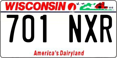 WI license plate 701NXR
