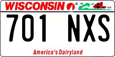 WI license plate 701NXS