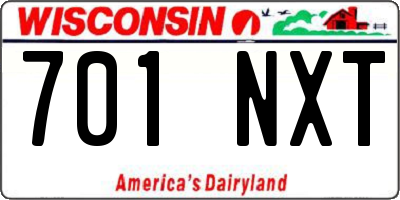 WI license plate 701NXT