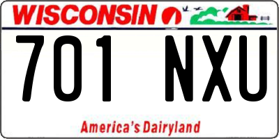 WI license plate 701NXU