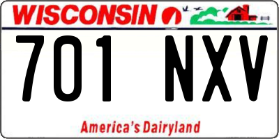 WI license plate 701NXV