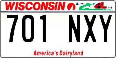 WI license plate 701NXY
