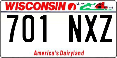 WI license plate 701NXZ