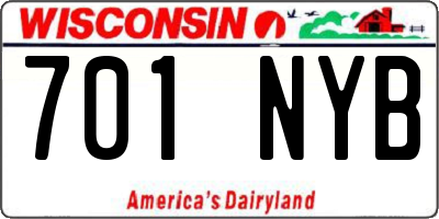 WI license plate 701NYB