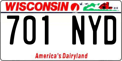 WI license plate 701NYD