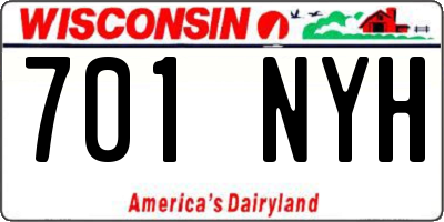 WI license plate 701NYH