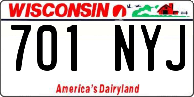 WI license plate 701NYJ