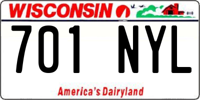 WI license plate 701NYL